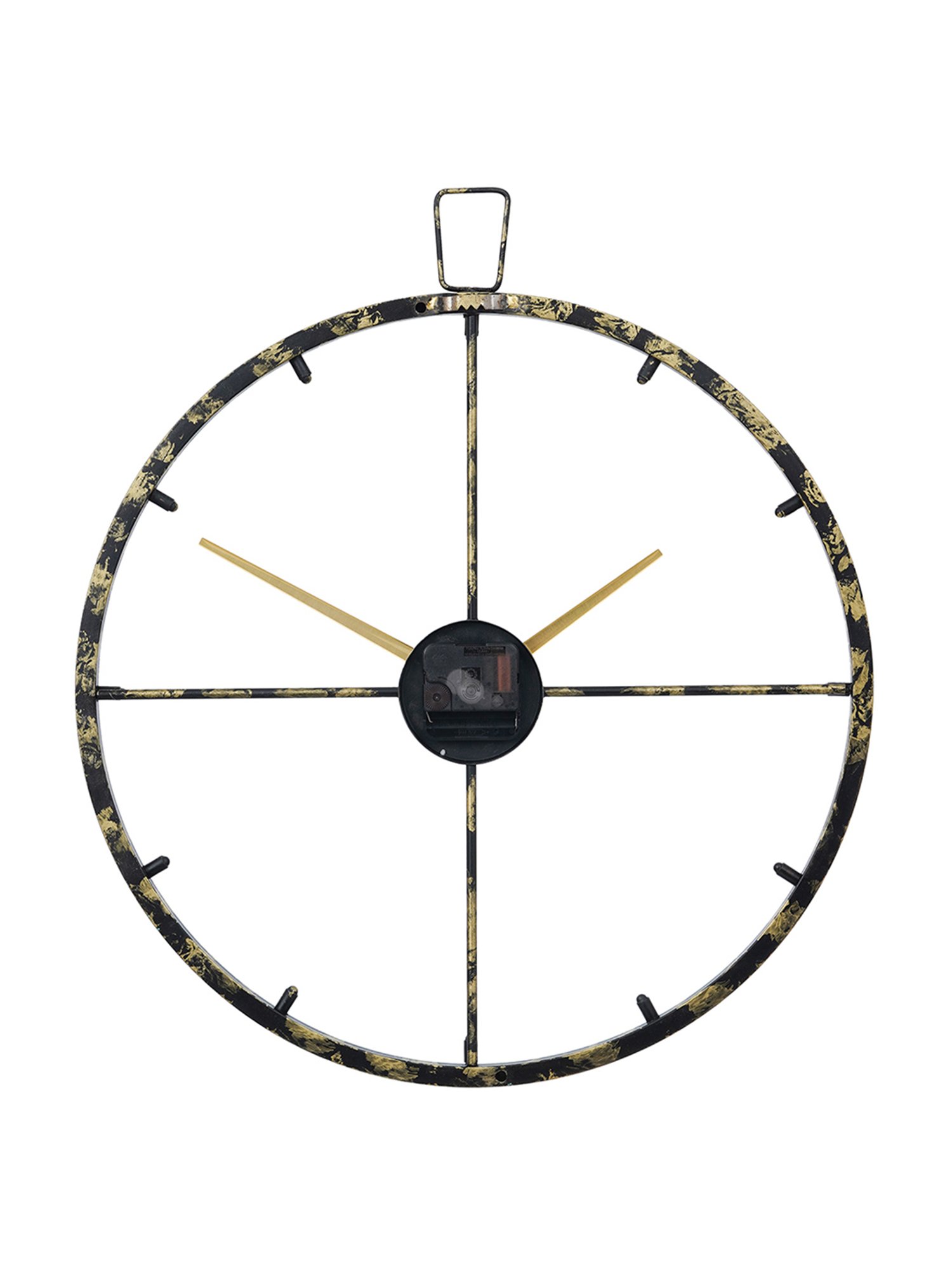 CHRONIKLE Round Black & Gold Iron Wall Clock