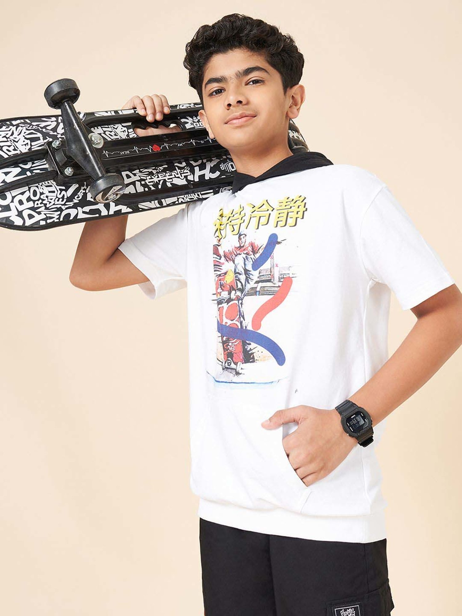 Coolsters by Pantaloons Boys White Cotton Printed T-Shirts