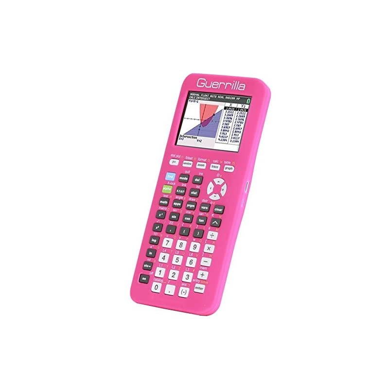 Silicone Case for Texas Instruments TI84 Plus CE Color Edition Graphing Calculator With Screen protector and Graphing Ruler Pink