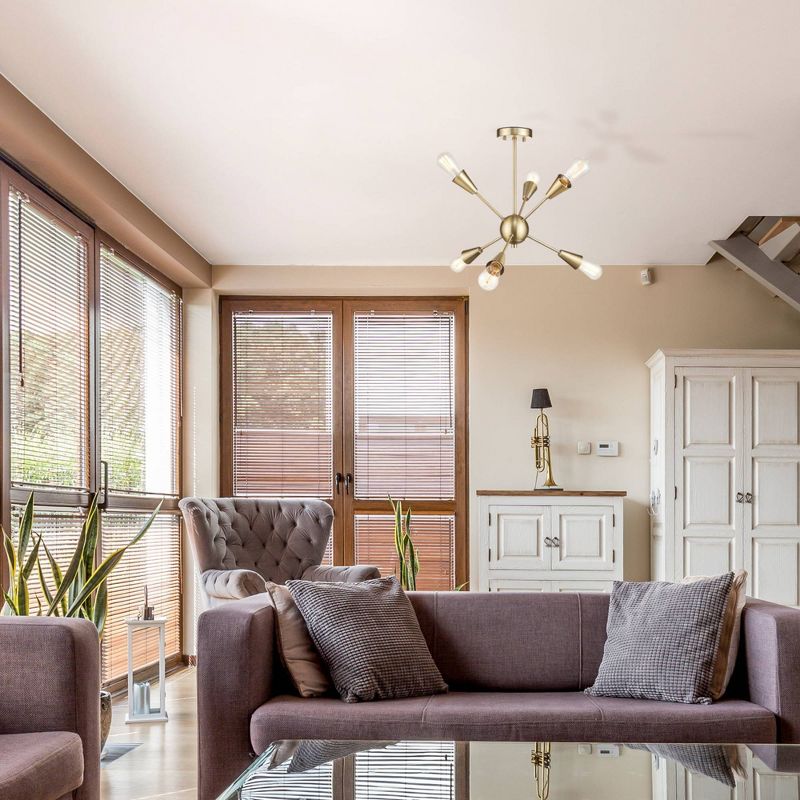 Clementine Semi-Flush Mount Ceiling Light Gold - Globe Electric