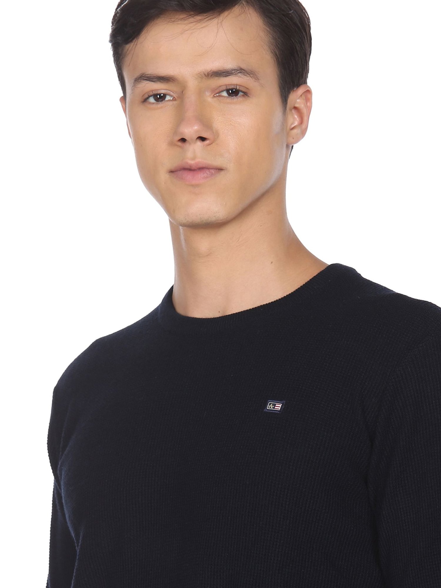 Arrow Sport Navy Blue Regular Fit Sweater