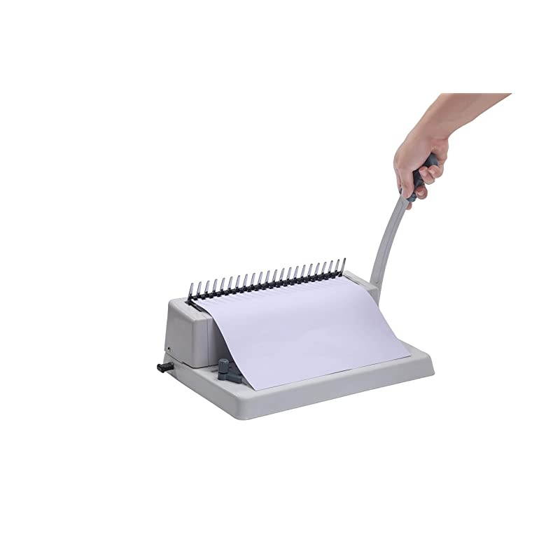 21 Hole Metal Binding Machine Comb Binding Manual Punch and Bind Operation Capacity250 Sheets by