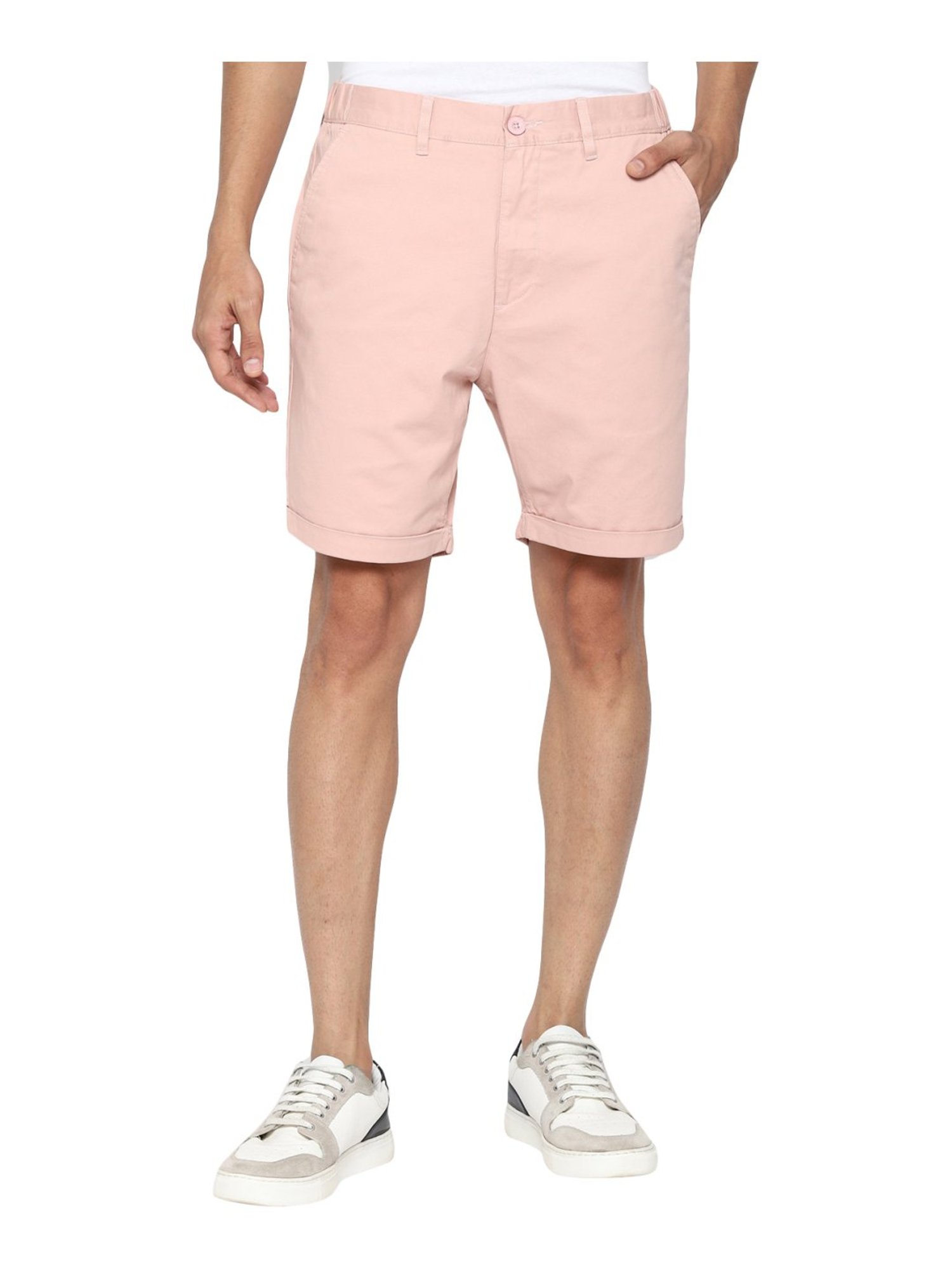 Forever 21 Peach Cotton Regular Fit Shorts