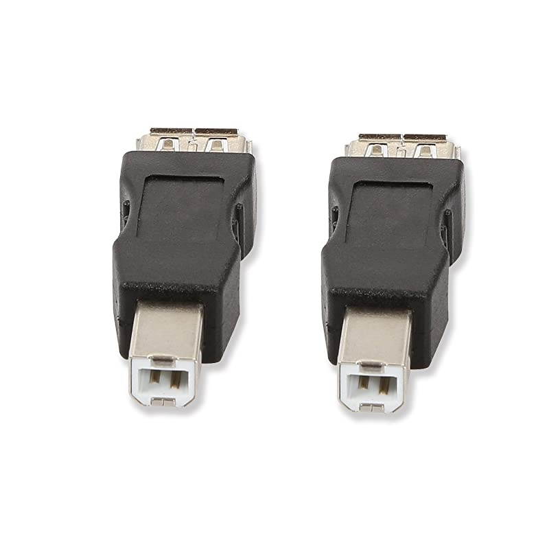 2 Pack USB 2.0 A Female to USB B Print Male Adapter Converter