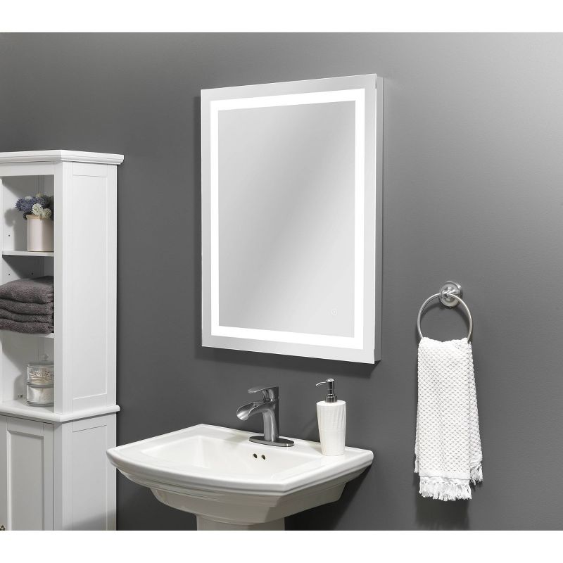 24"x30" Frameless Dimmable LED Wall Mirror with Anti Fog Glass - Tosca