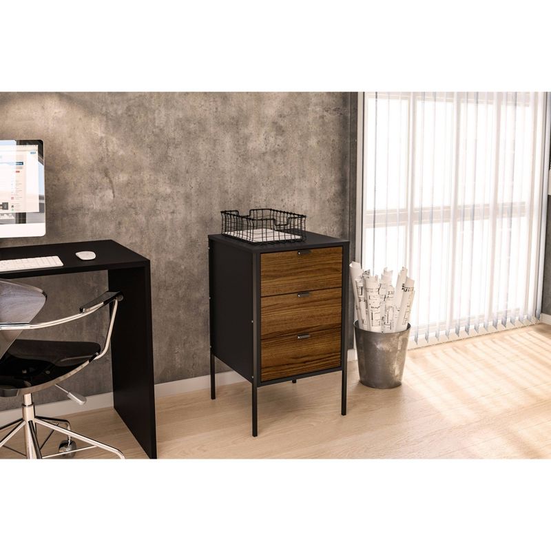 Mallorca 3 Drawer Cabinet Black/Dark Brown - Chique