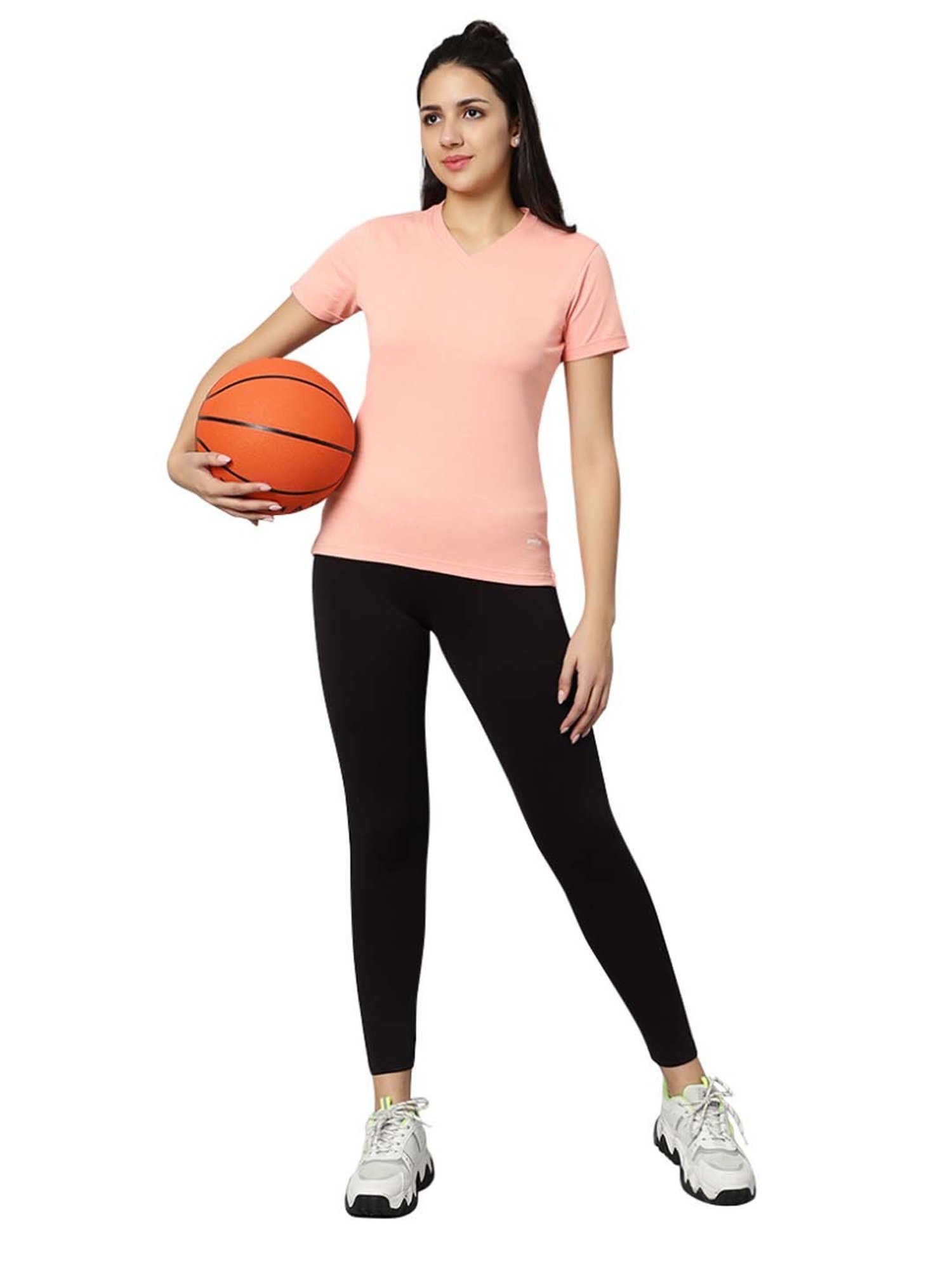 Omtex Black Mid Rise Sports Tights