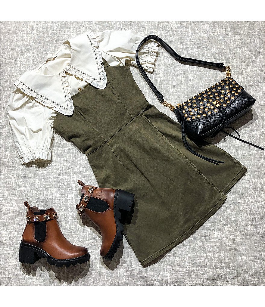 Copper Key Denim Faux Wrap Dress