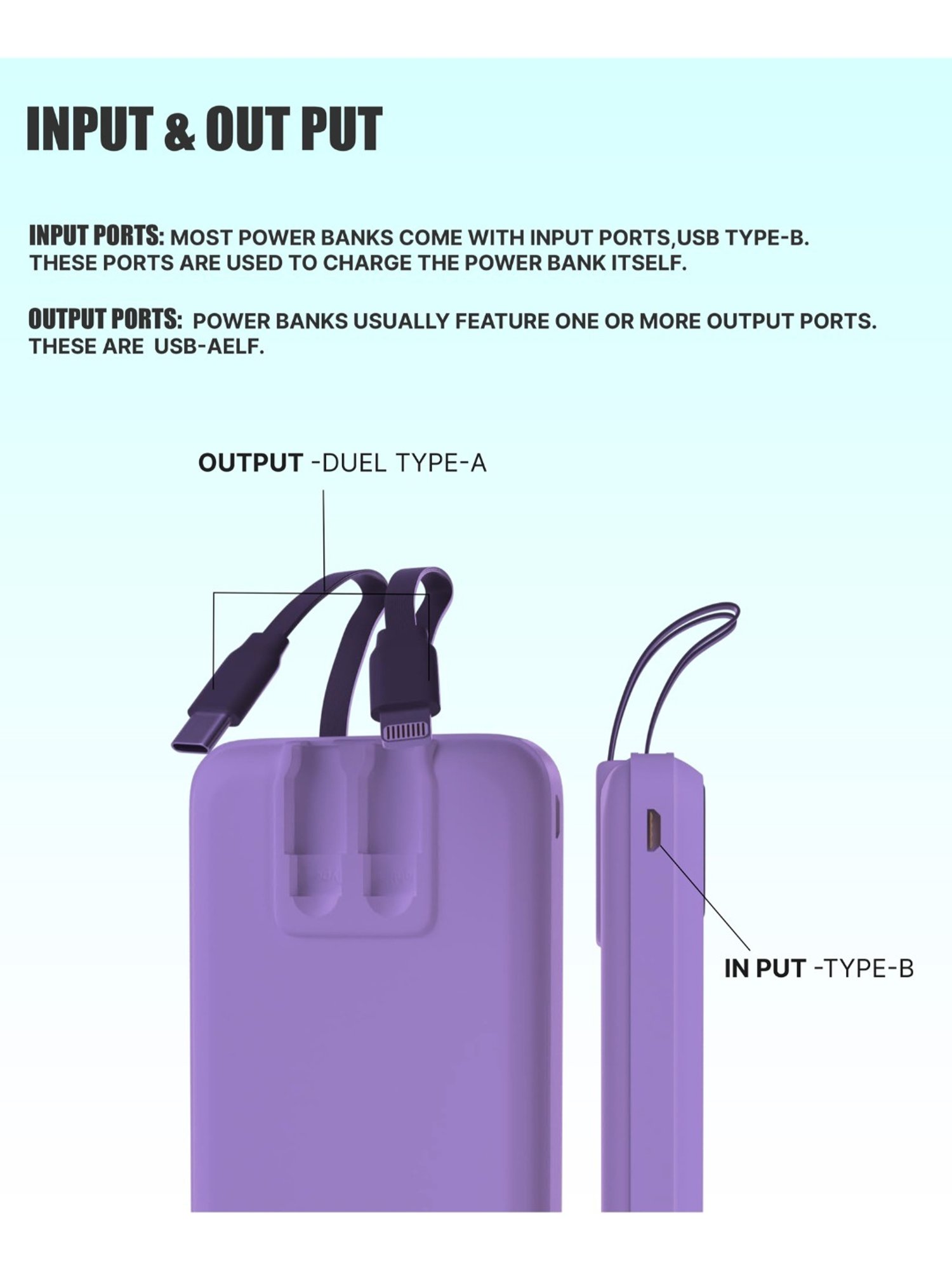 Onelife Power 11, 10000 mAh 30W Fast Charging Power Bank with PD3.0 30W for 2 USB-C Ports (Purple)