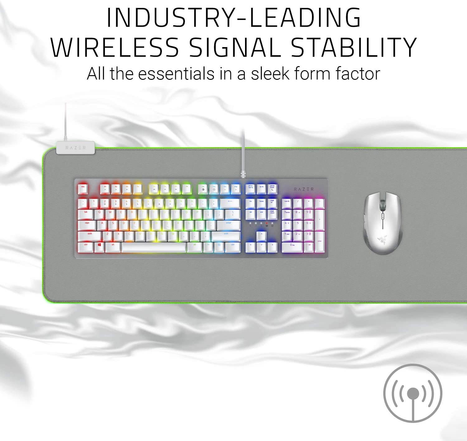 Atheris Ambidextrous Wireless Mouse: 7200 DPI Optical Sensor, 350 Hr Battery Life, USB Wireless Receiver & Bluetooth Connection, Mercury White