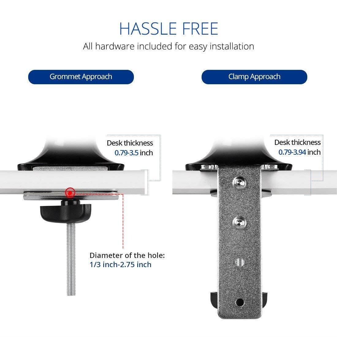 FLEXIMOUNTS Vertical Dual Monitor Mount LCD arm,Full Motion Stacking Desk mounts for 10"-27" Computer Monitor, w Clamp or Grommet Desktop Support