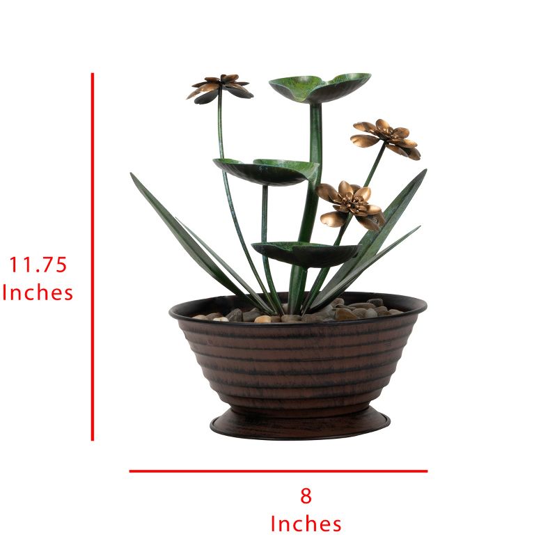 Lily Pad Indoor Water Fountain With Pump - Foreside Home & Garden