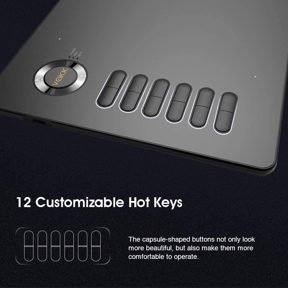 Graphics Drawing Tablet VEIKK A15 10x6 inch Graphic Pen Tablet with Battery-Free Passive Stylus and 12 Shortcut Keys