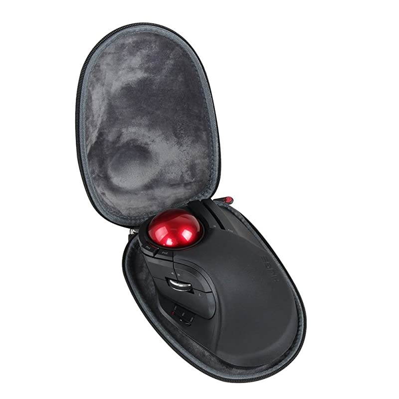 Hard EVA Travel Black Case fits ELECOM Wireless Trackball Mouse Extra Large Ergonomic Design 8Button Function MHT1DRBK