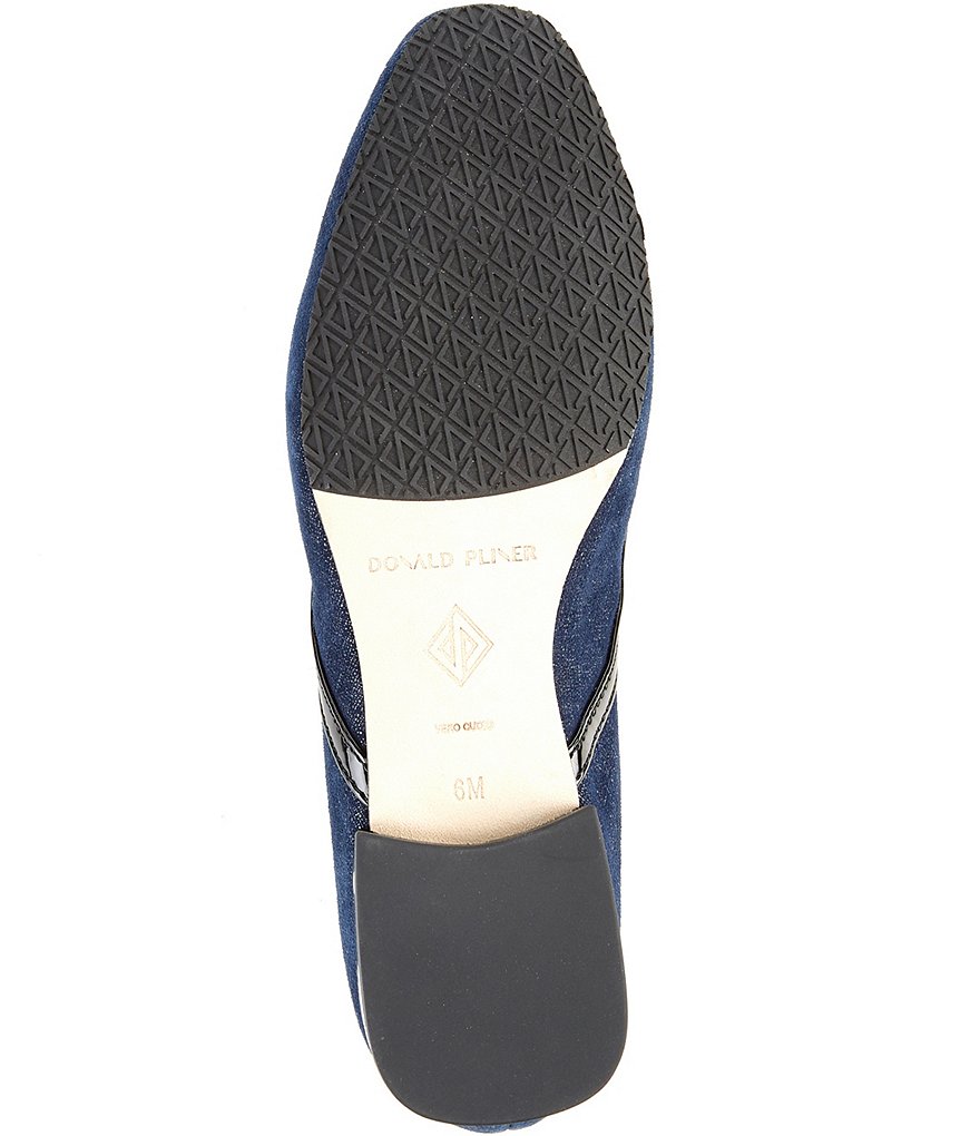 Donald Pliner Rezza Distressed Metallic Leather Moc Toe Loafers