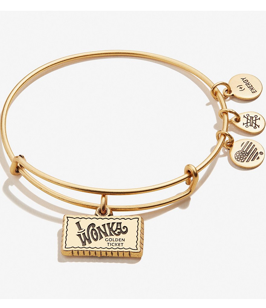Alex and Ani Willy Wonka Golden Ticket Charm Bangle Bracelet