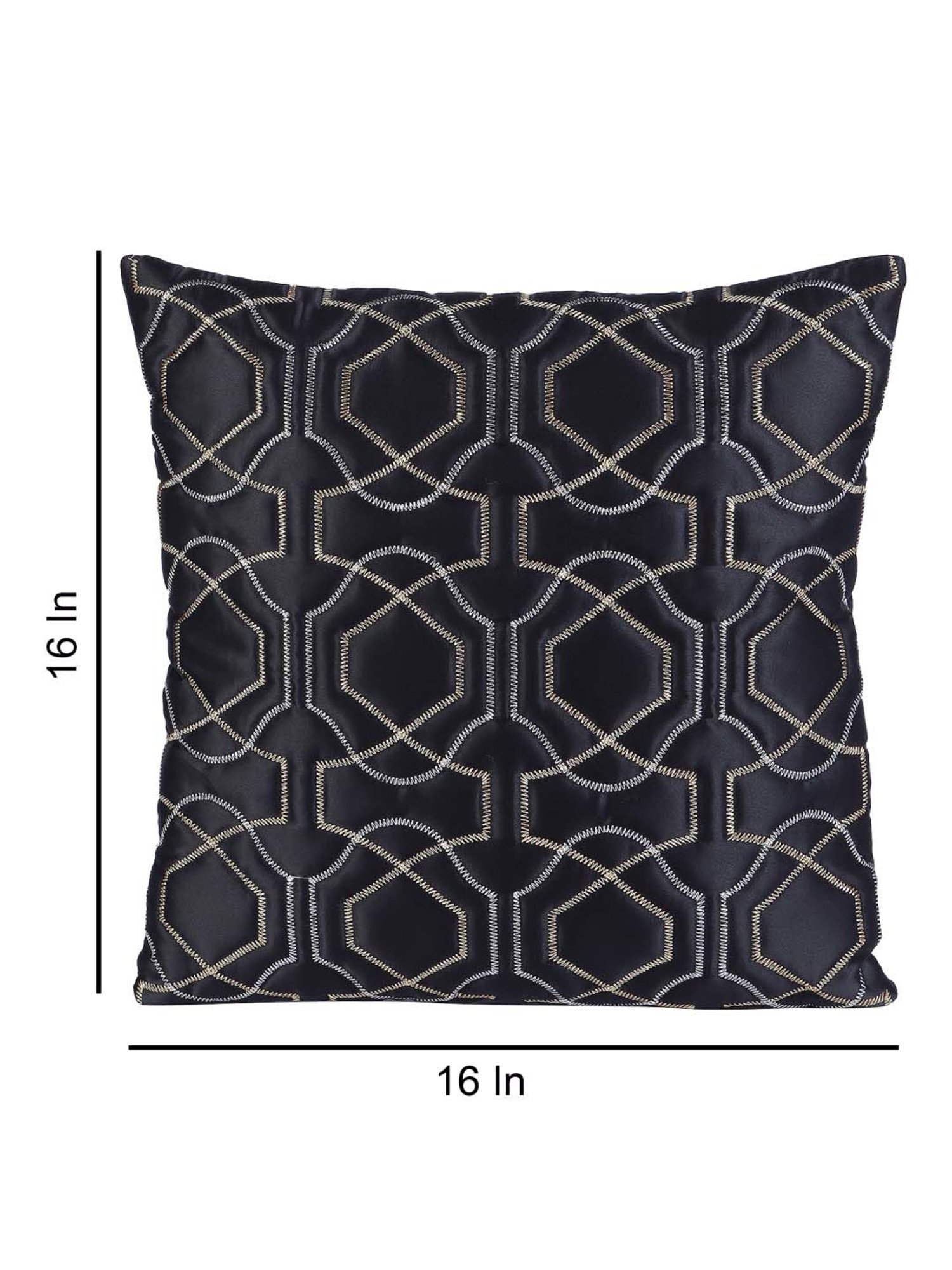 MFD HOME Furnishing Black Satin Cushion Cover - Set of 5