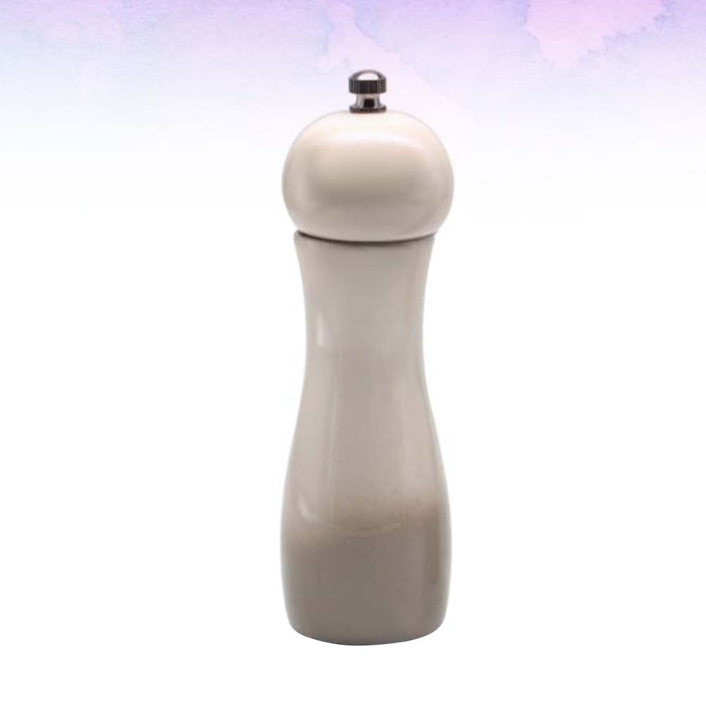 1pc 6 Inches Ceramic Manual Pepper Grinder Pepper Mill Salt Container Kitchen Gadget (White)