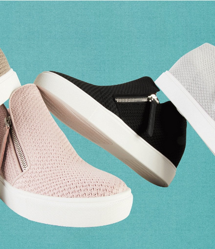 Donald Pliner Pelham Neoprene Mixed Leather Slip-On Wedge Sneakers