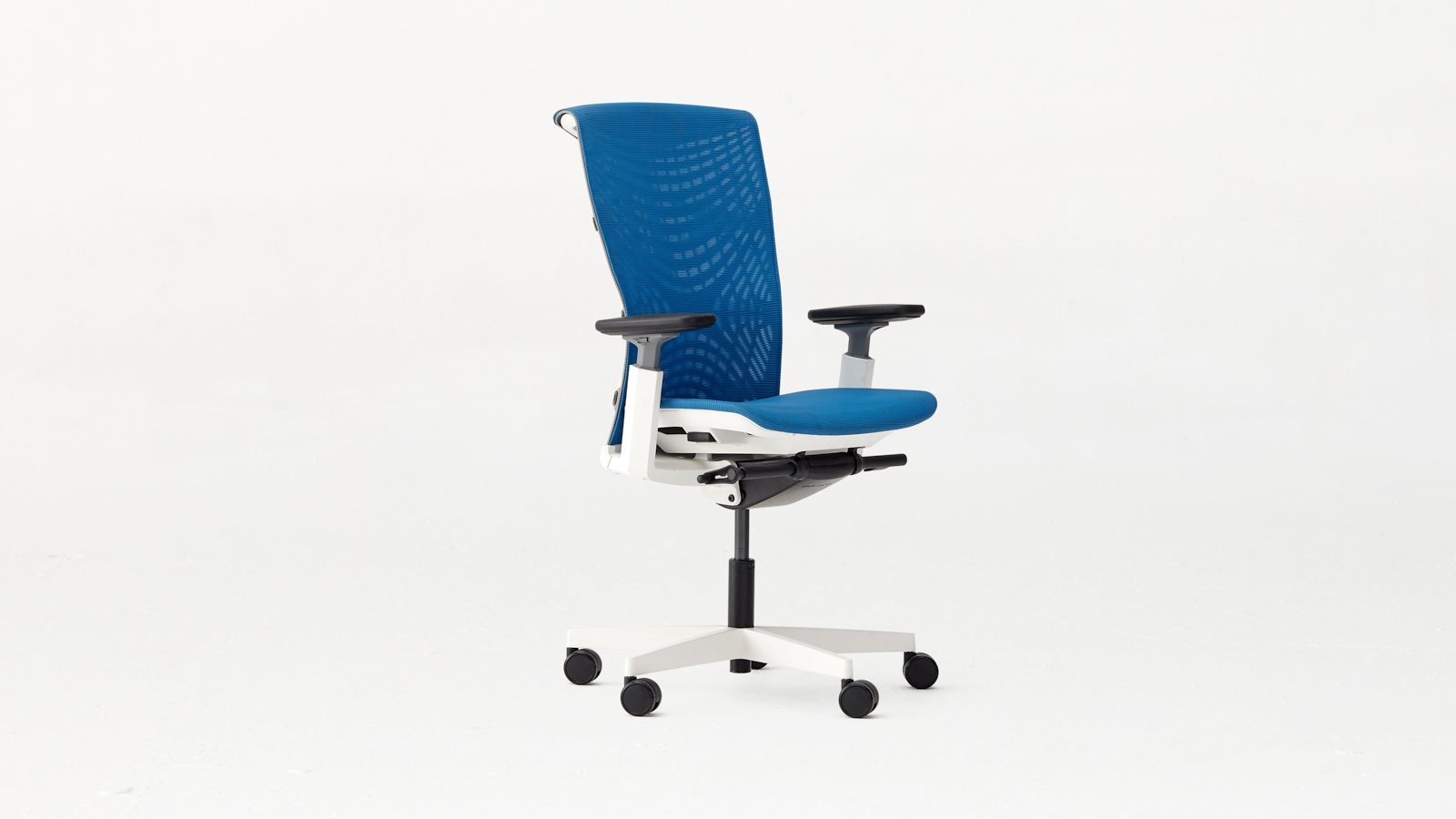 Autonomous Ergonomic Office Chair - ErgoChair Pro+ White Frame, Grey TPE with Blue Mesh