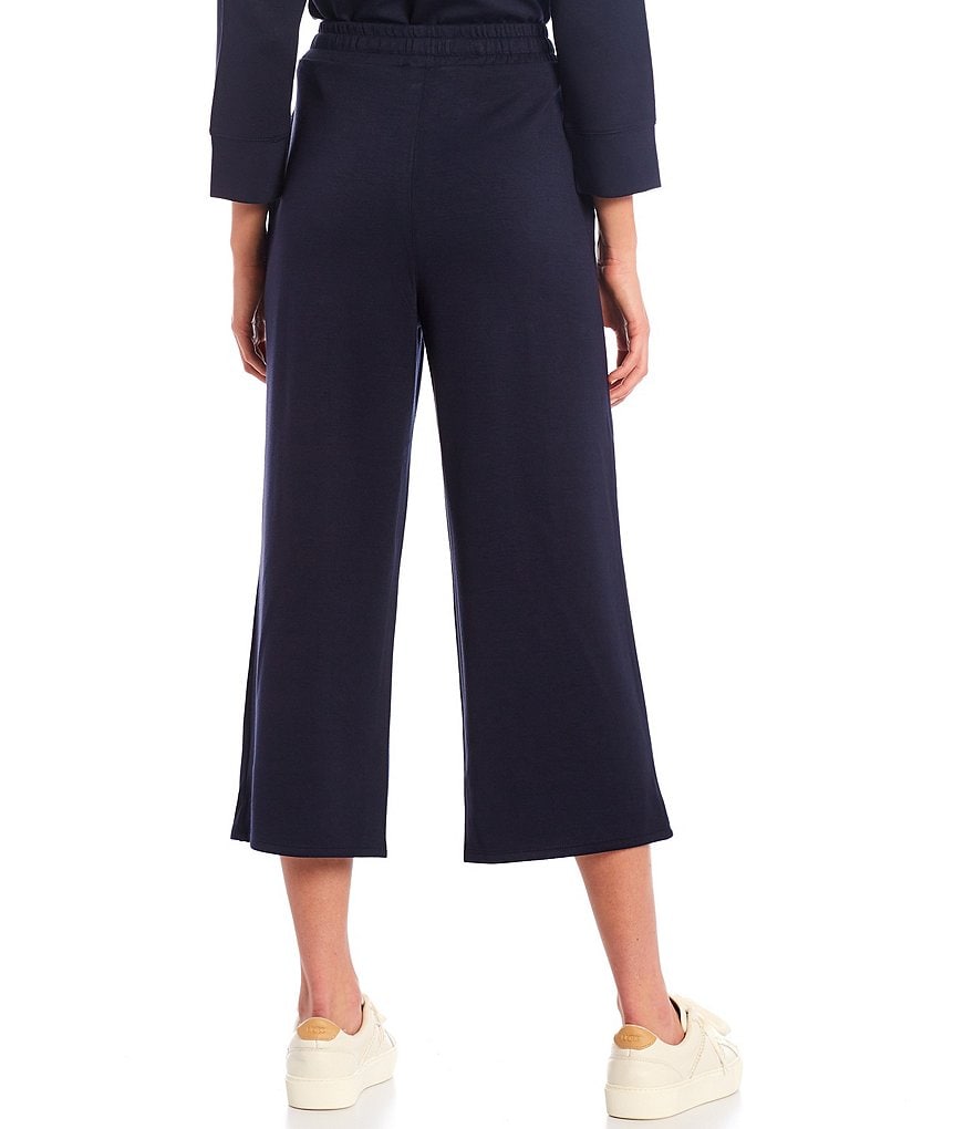 Westbound Soft Touch Wide Leg Cropped Coordinating Drawstring Pants