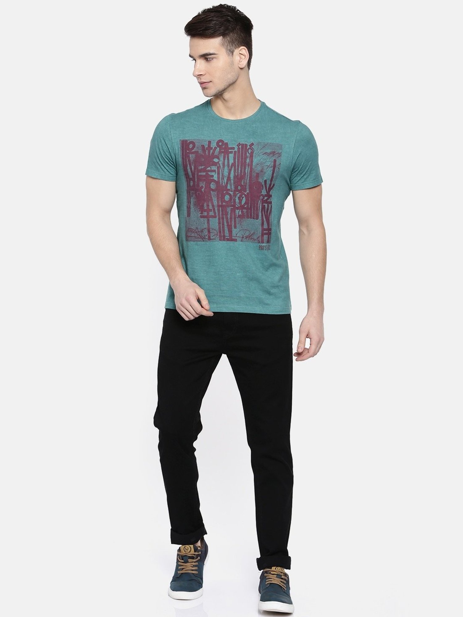 CINOCCI Jet Black Cotton Slim Fit Jeans