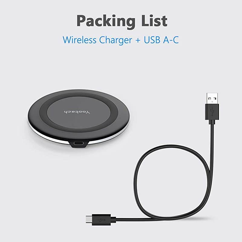 Wireless Charger, Qi-Certified 10W Max Fast Wireless Charging Pad Compatible with iPhone 12/12 Mini/12 Pro Max/SE 2020/11 Pro Max,Samsung Galaxy S21/S20/Note 10/S10,AirPods Pro(No AC Adapter)