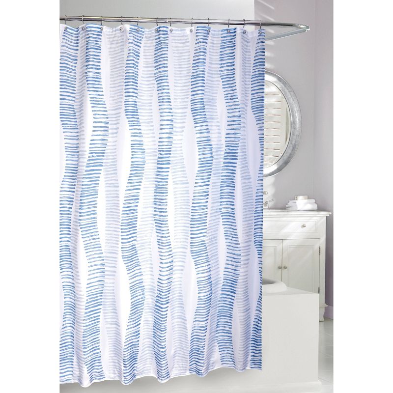Positive Vibes Shower Curtain Blue/White - Moda at Home