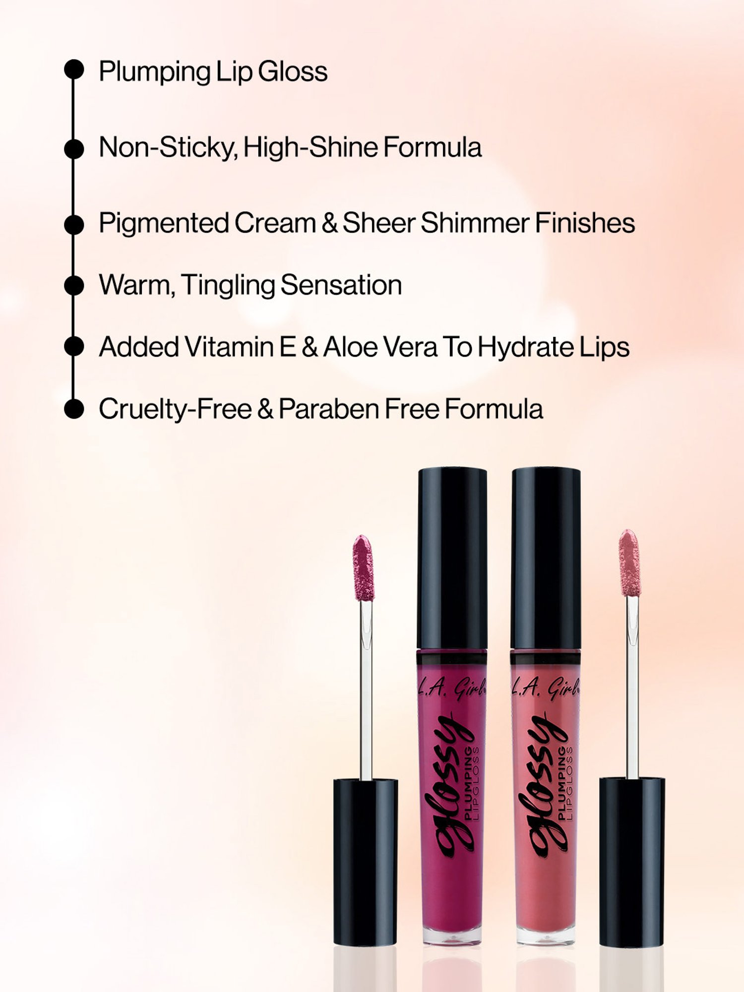 L.A. Girl Glossy Plumping Lip Gloss Pink Up - 5 ml