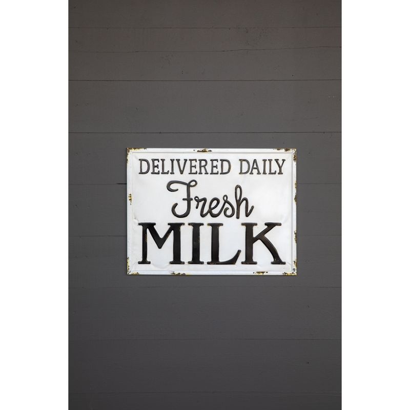 Park Hill Collection Metal Milk Delivery Sign
