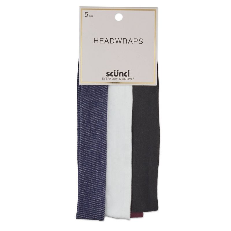 scunci 1" No Slip Grip Headwraps Prints - 5pk