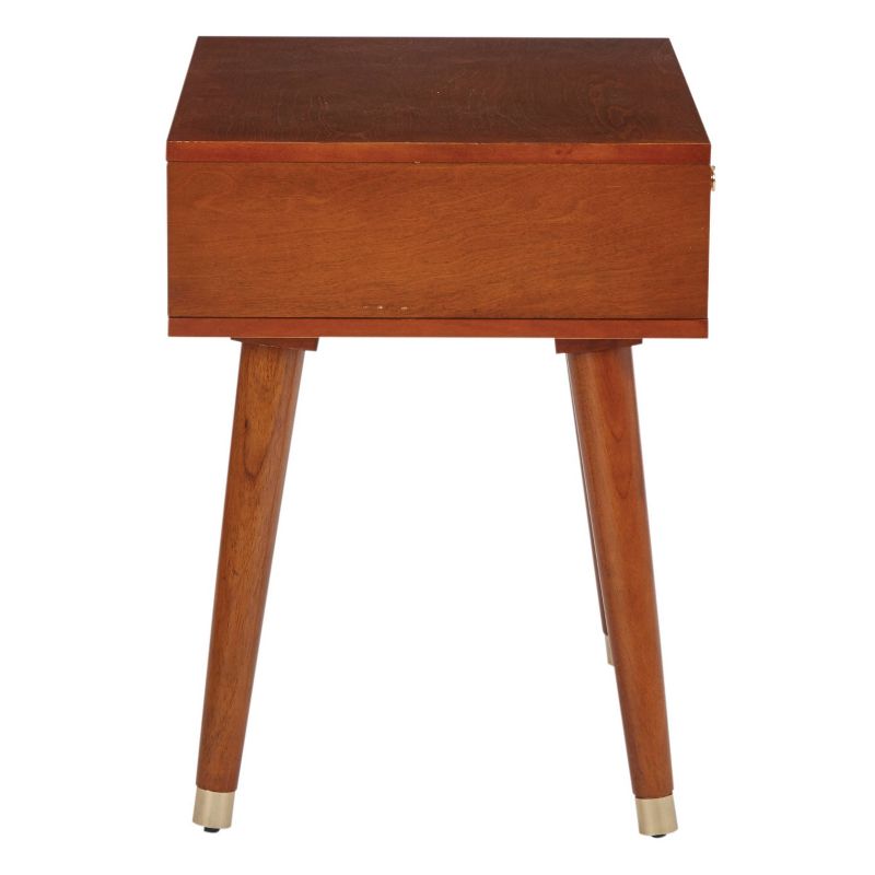 Cupertino 1 Drawer End Table Light Walnut - OSP Home Furnishings