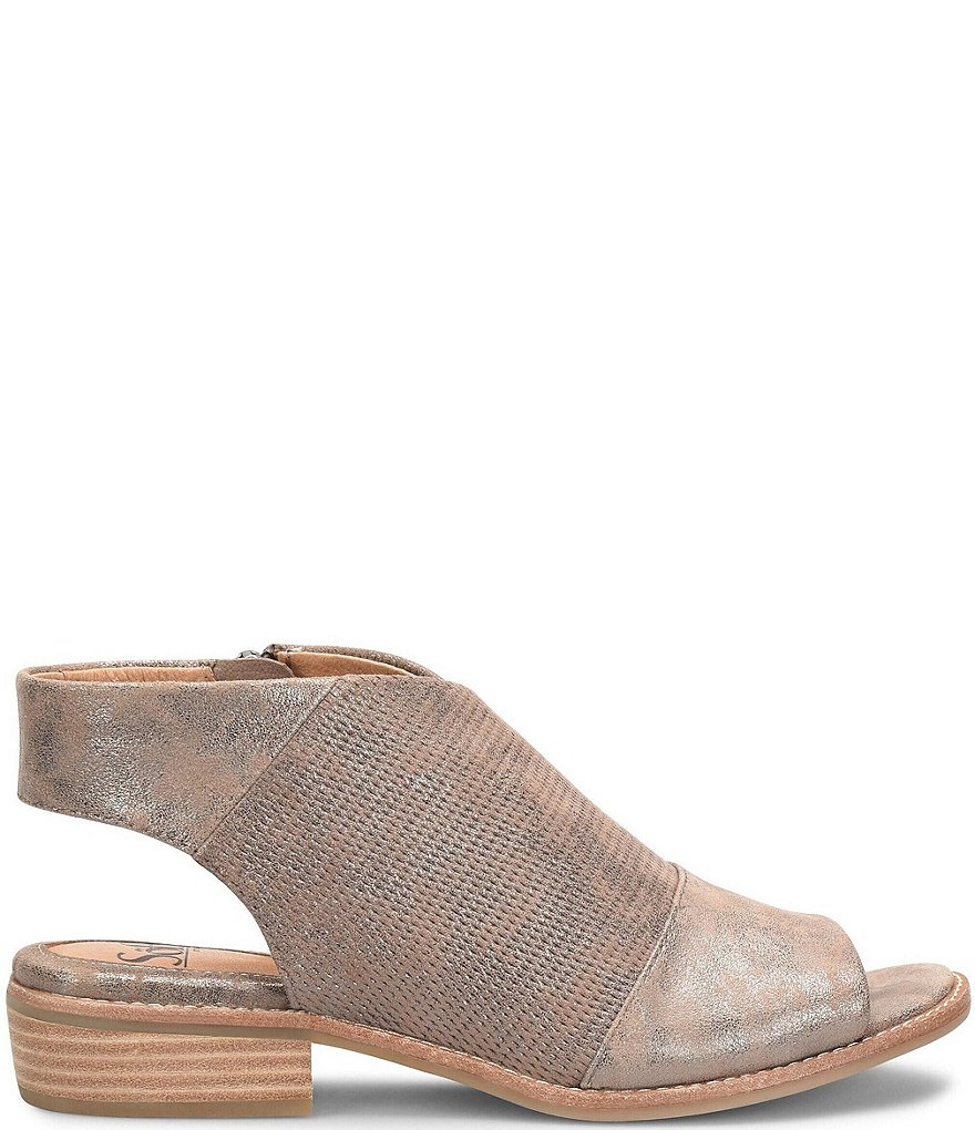 Sofft Natalia Perforated Metallic Suede Sandals