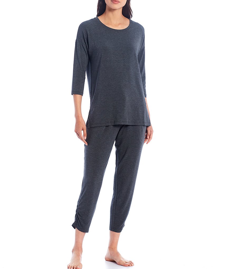 VAN WINKLE & CO. Solid Heather Jersey Knit Sleep Top