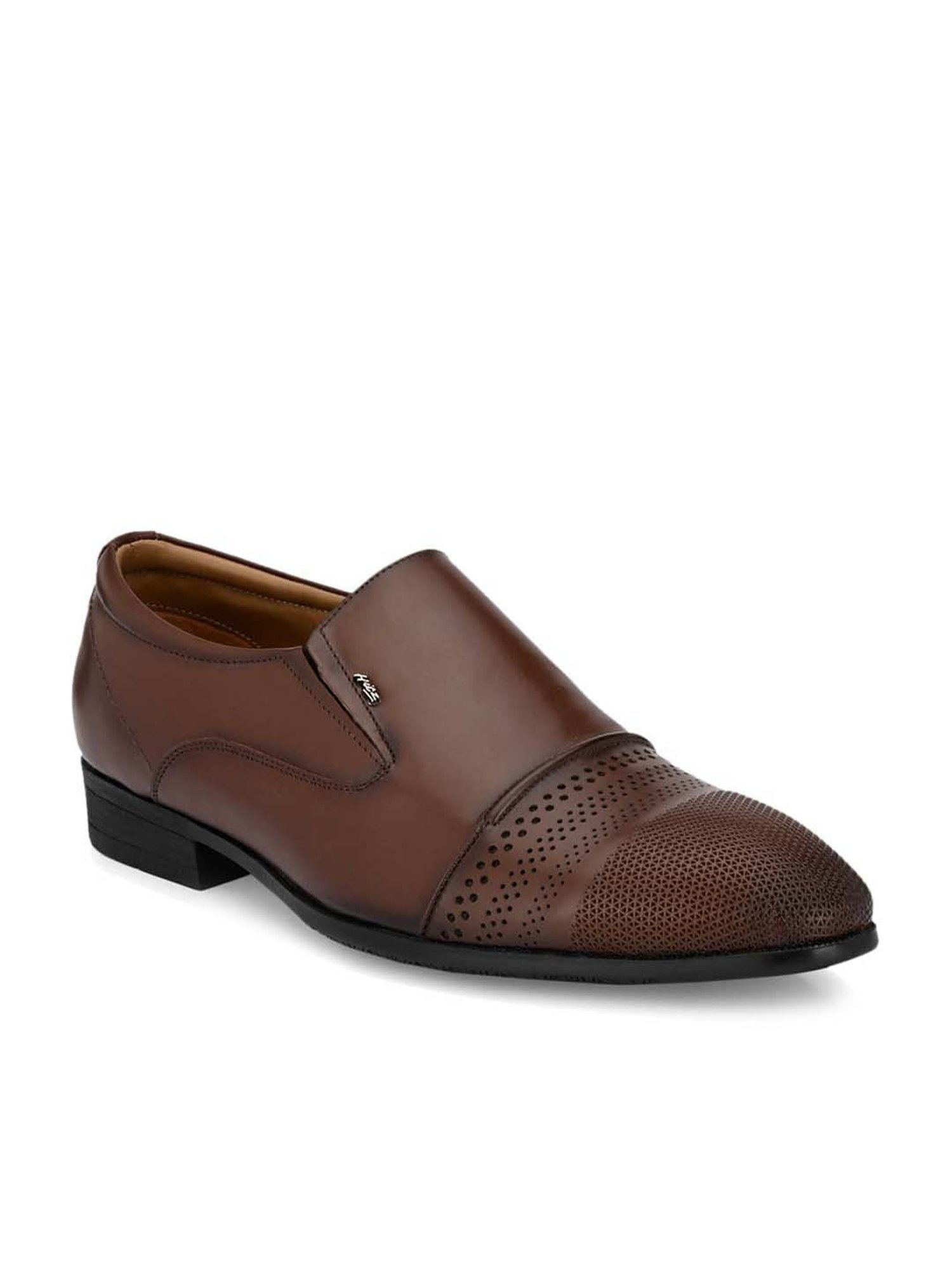 Hitz Men's Cognac Formal Slip-Ons