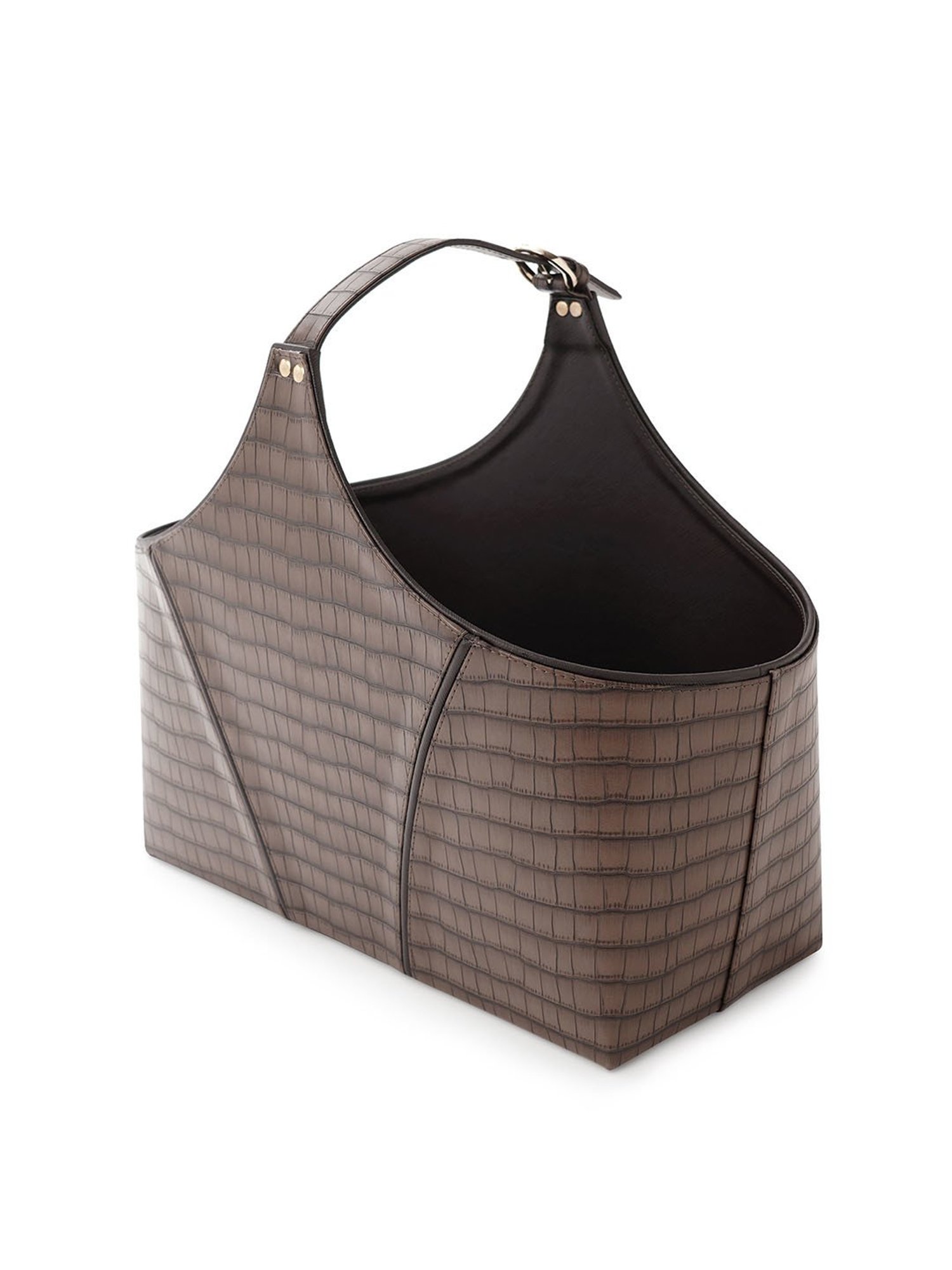 Pure Home and Living Brown Leather Magazine Baskets