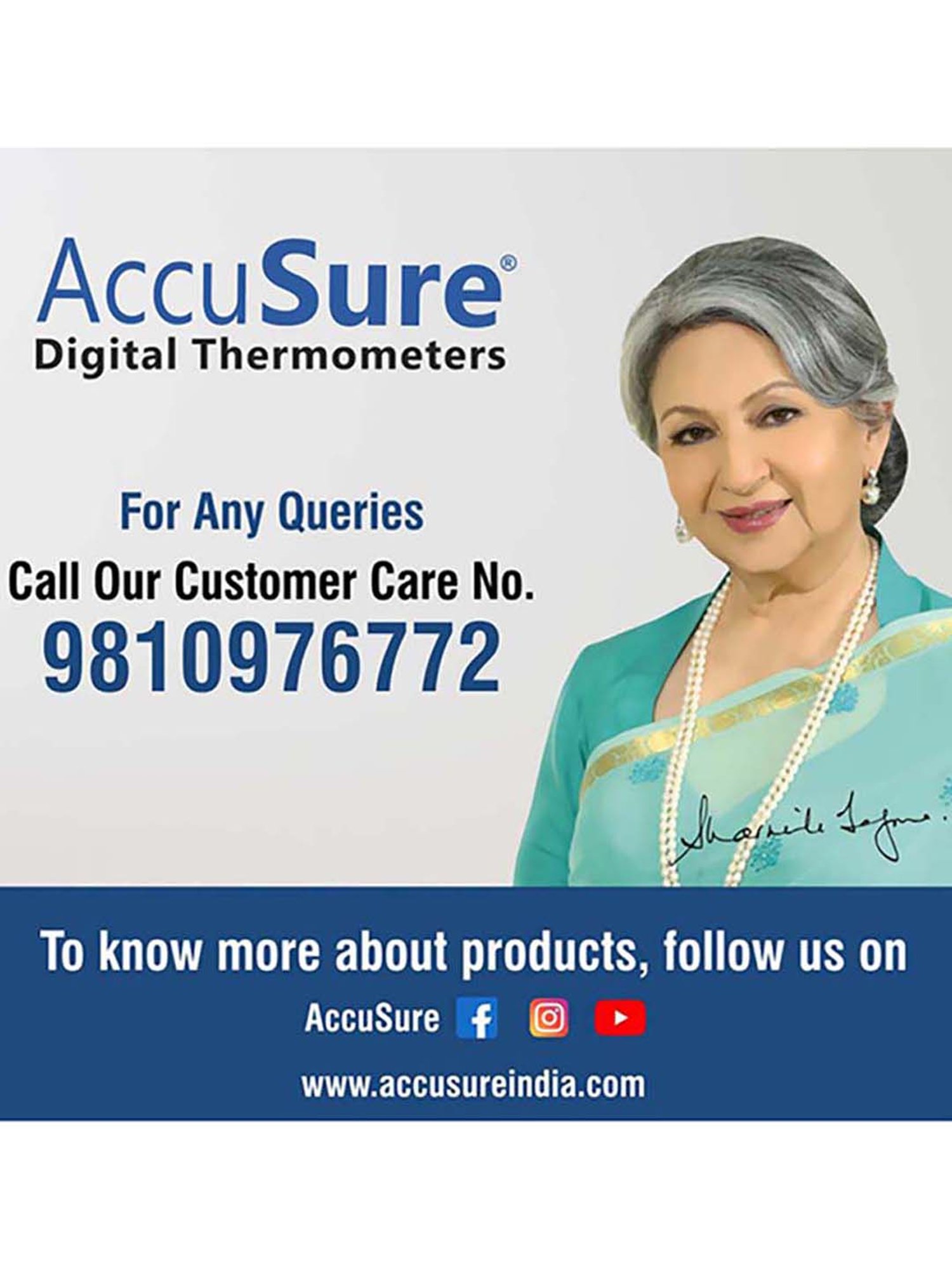 AccuSure MT-32 Waterproof Digital Thermometer - Pack of 4 (White)