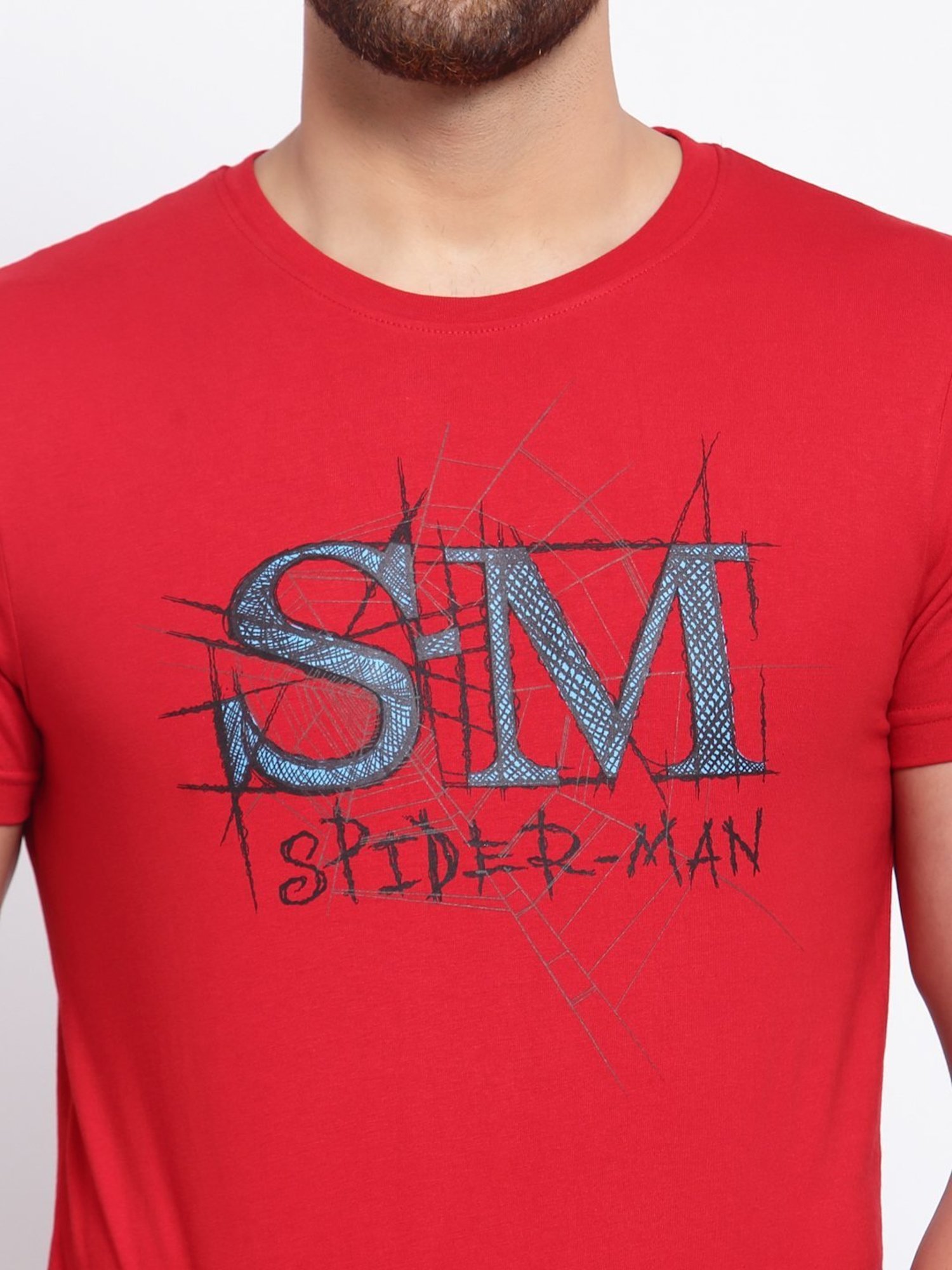 Sporto Red Regular Fit Printed Sports T-Shirt