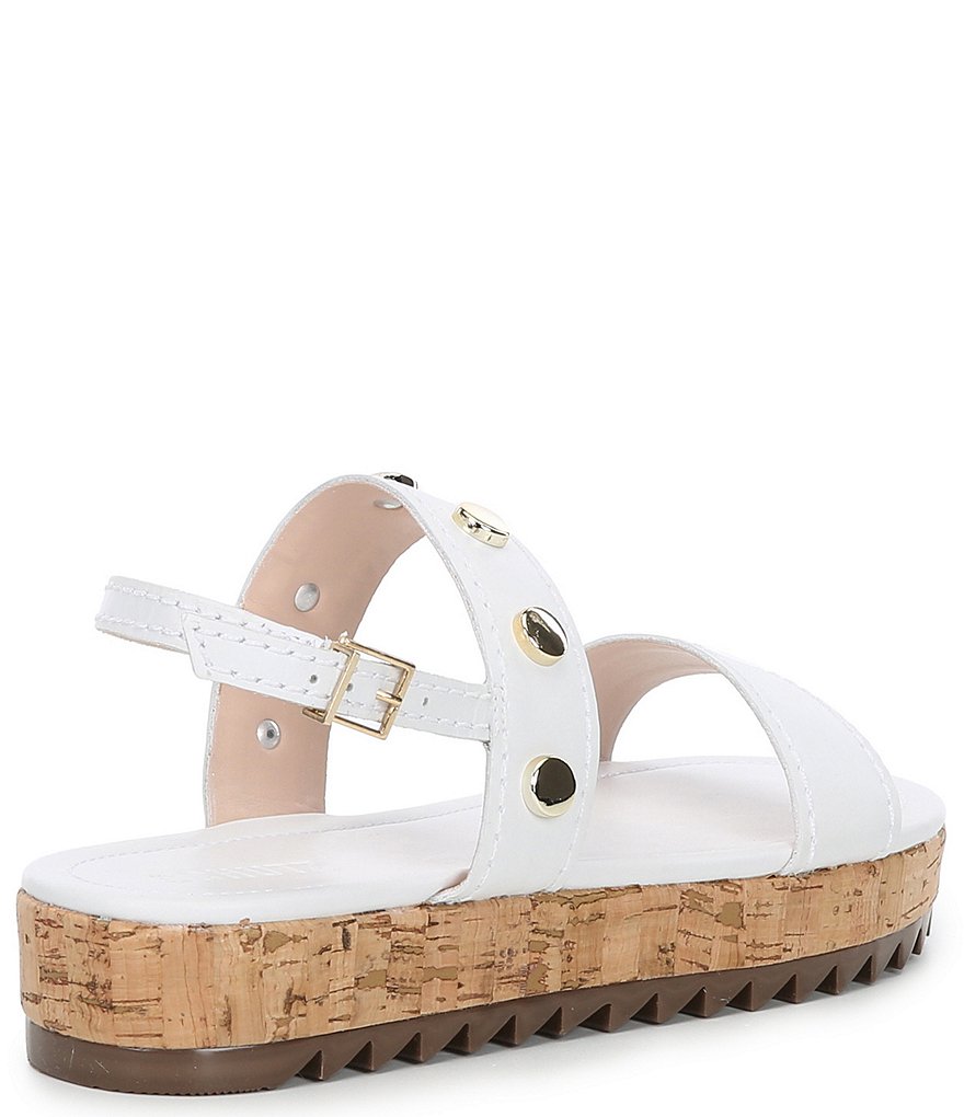 Schutz Rafah Leather Studded Detail Flatform Sandals