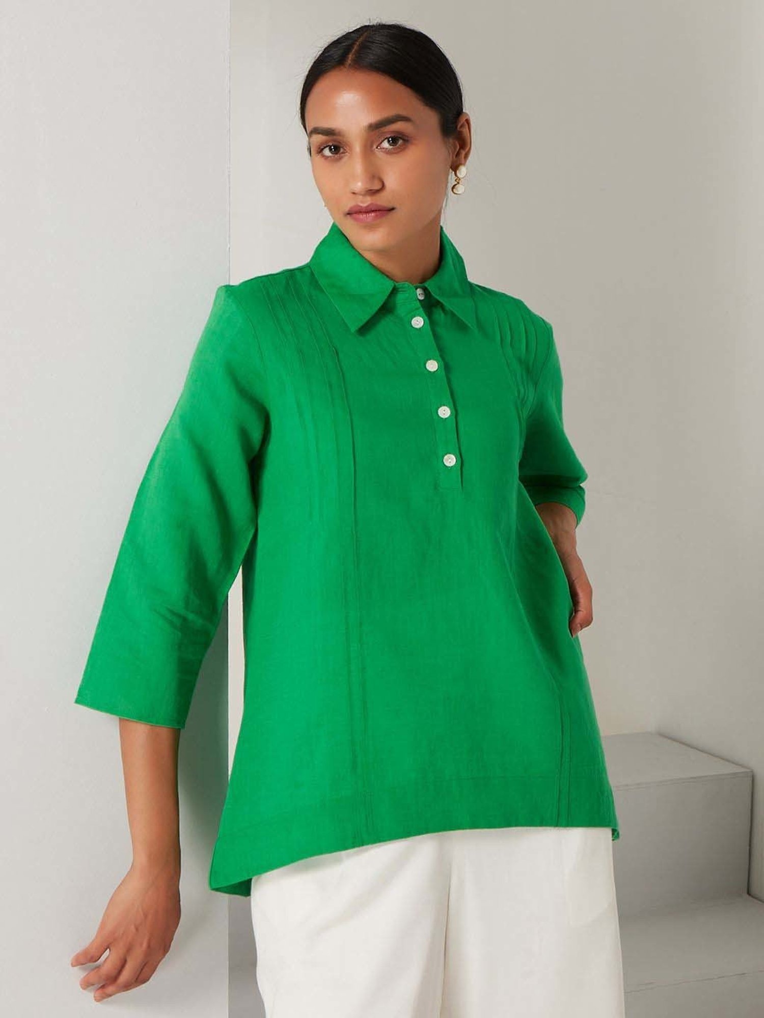 Ancestry Forest Green Regular Fit Top