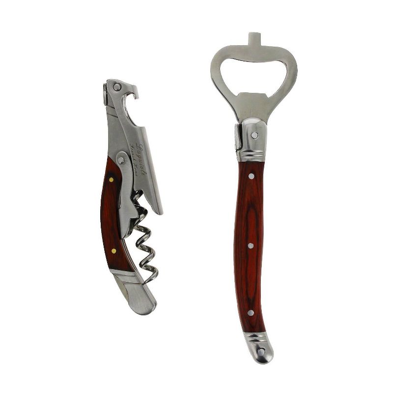 French Home Laguiole 2pc Stainless Steel Bottle Opener Bar Set