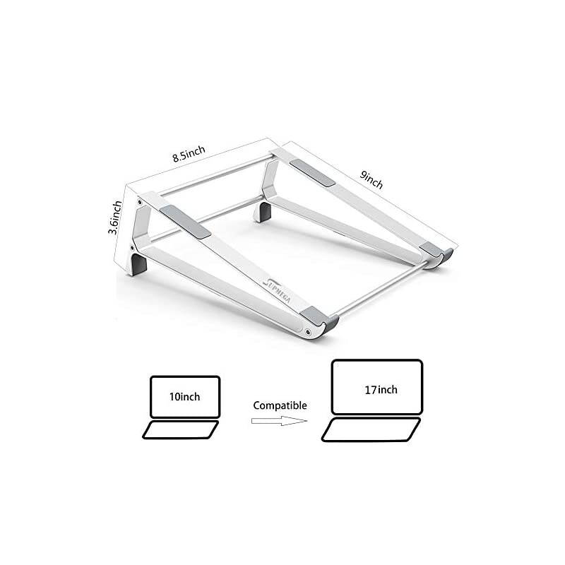 Laptop Stand for Desk, 2 in 1 Design Aluminum Vertical Stand Holder Compatible with MacBook Air Pro, Surface, Dell XPS and Other 10-17 inch Laptop Computer Ventilated Riser (Silver)