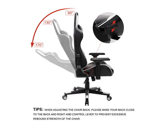 Massage Racing Chair Gaming Chair - Computer Office Adjustable Lumbar Cushion Headrest Swivel Rocking Function Desk Chair 5 Colors,Purple,GC34