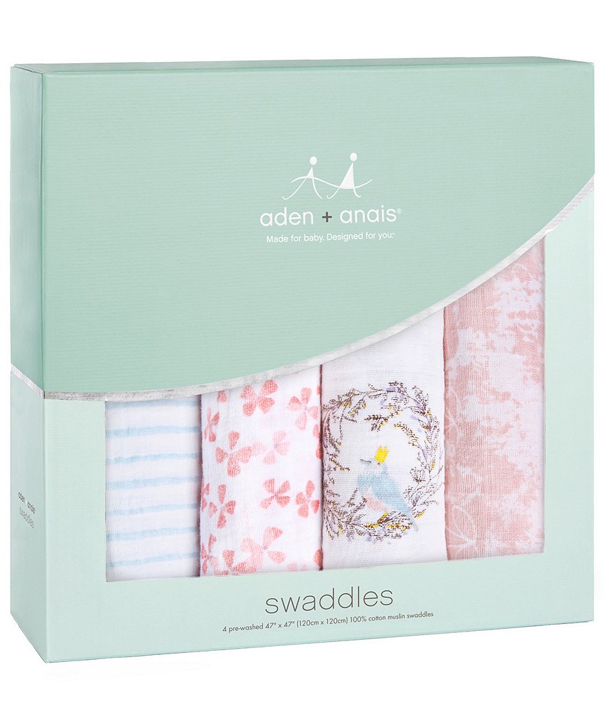 Aden Anais Baby Girls 4-Pack Printed Birdsong Swaddle Blankets