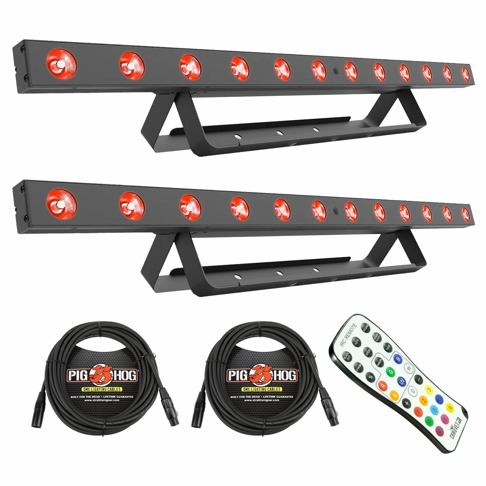 (2) Chauvet COLORband T3 BT Bluetooth DMX Linear Wash Light Strips+Remote+Cables