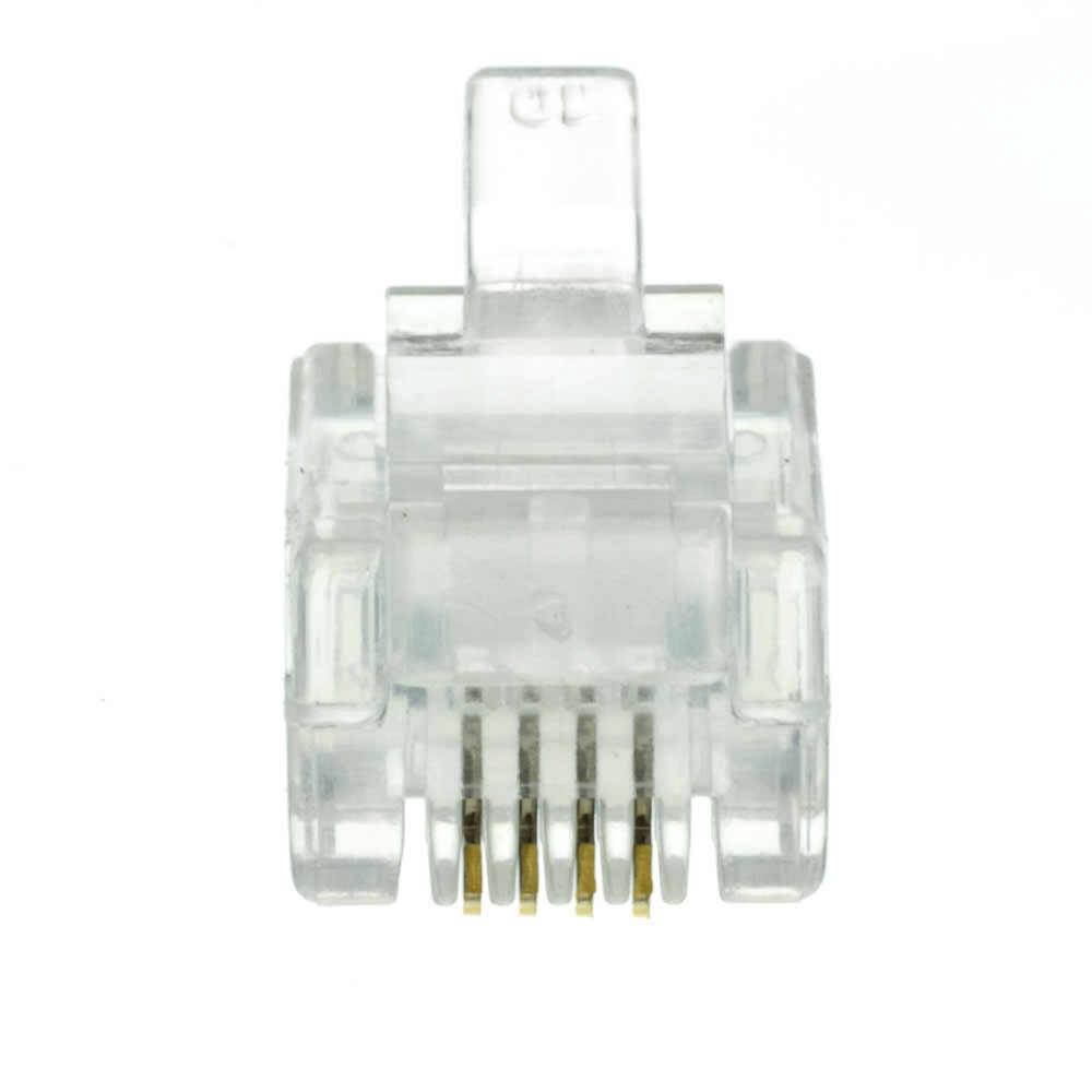 Offex Phone / Data RJ11 Crimp Connectors for Stranded Wire, 6P4C, 50 Pieces