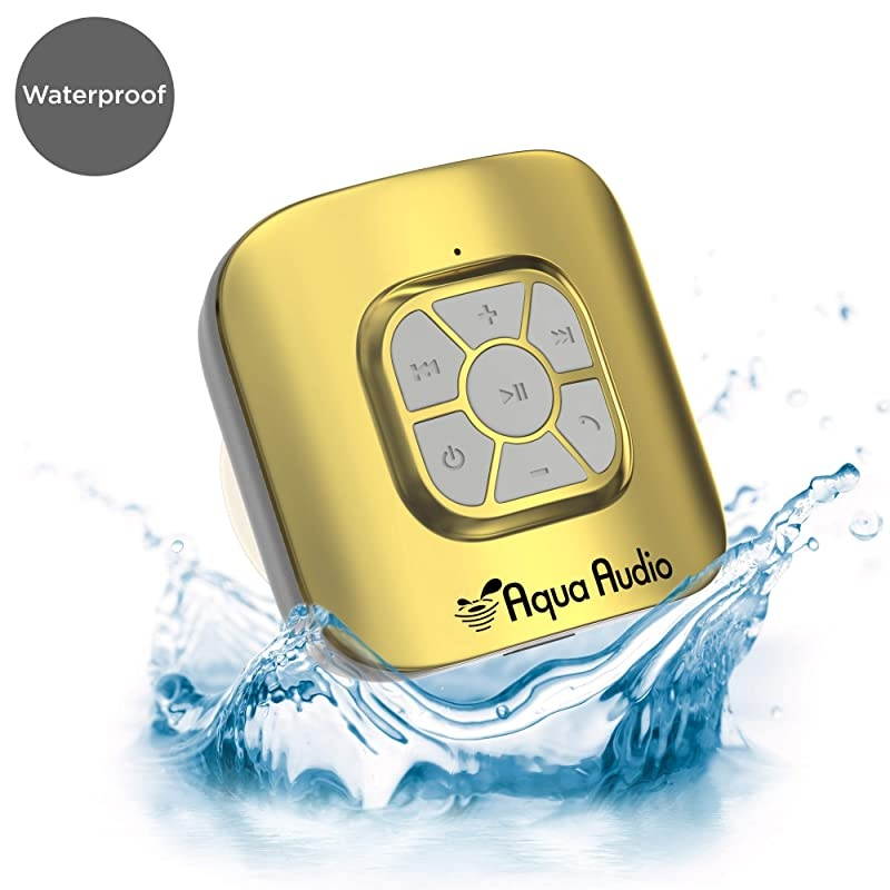 Portable Waterproof Bluetooth Speaker with Suction Cup 10 Hours PlaytimeBuiltin Mic Gold