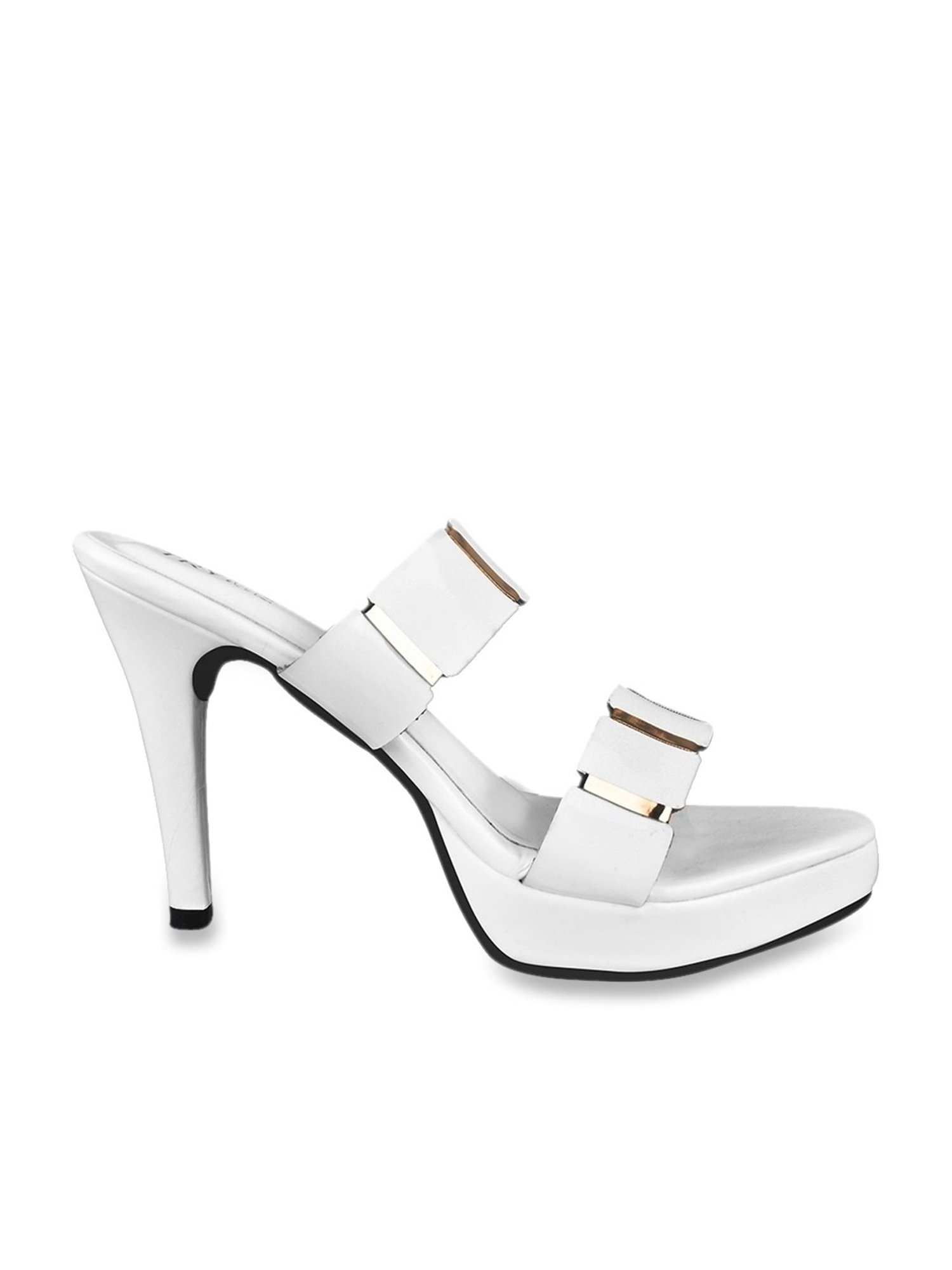 The White Pole Women's White Casual Stilettos