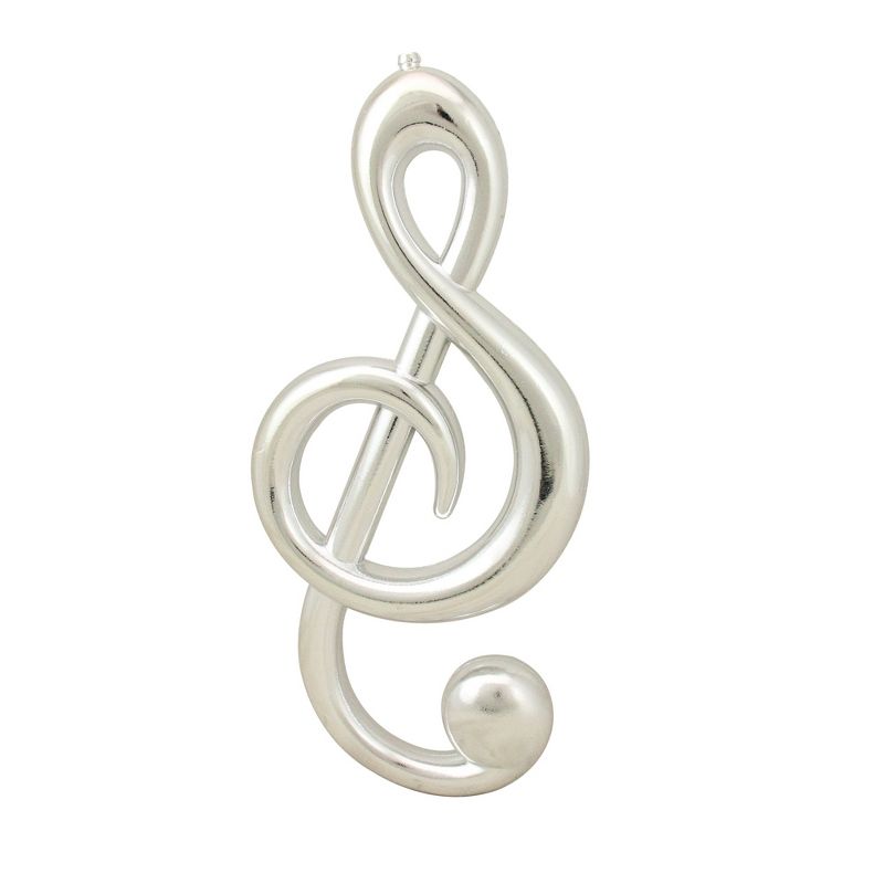 Mark Roberts Products 12.25" Musical Treble Clef Christmas Ornament - Shiny Silver