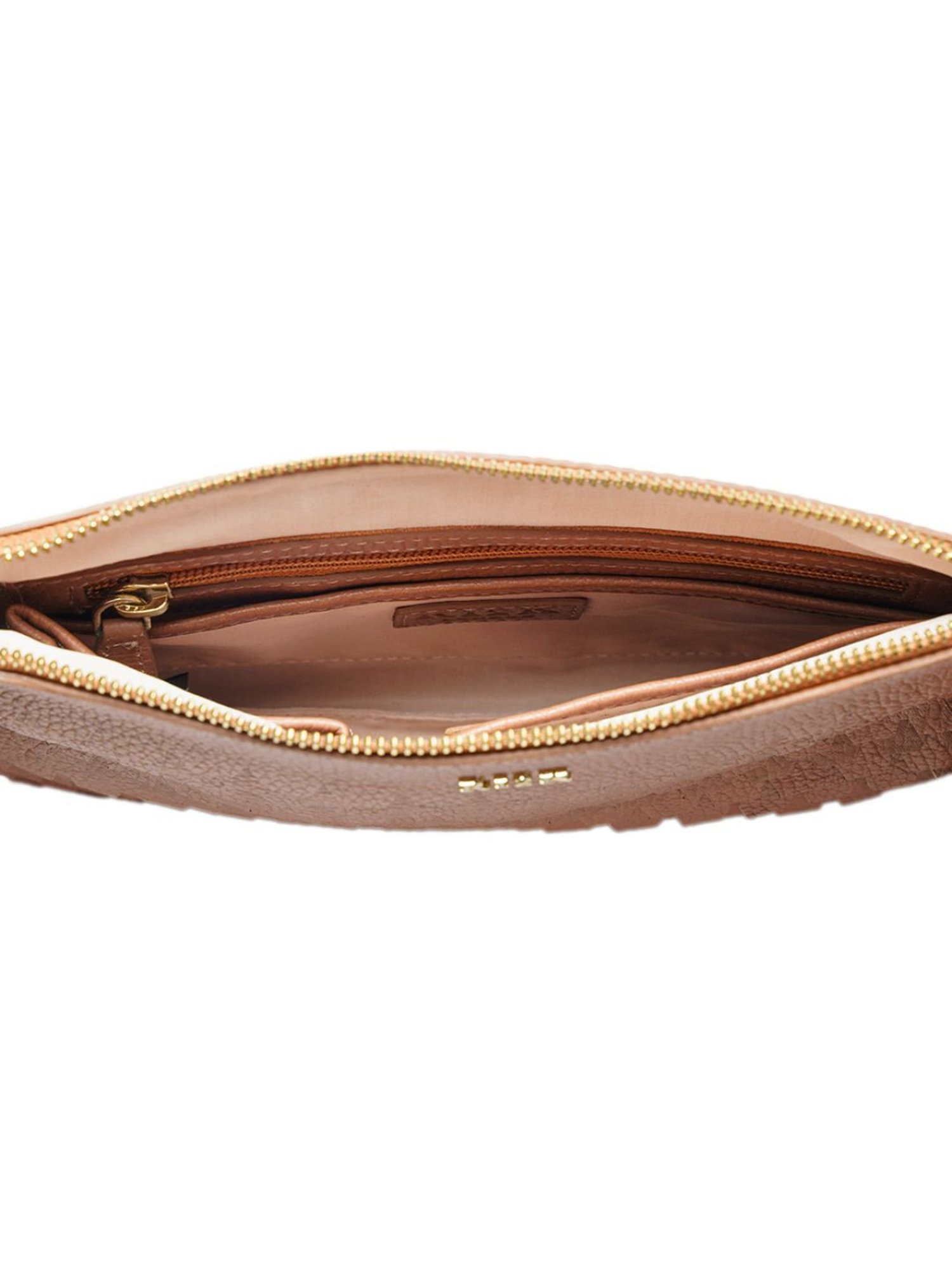 RI2K London Cognac Leather Medium Textured Cross Body Bag